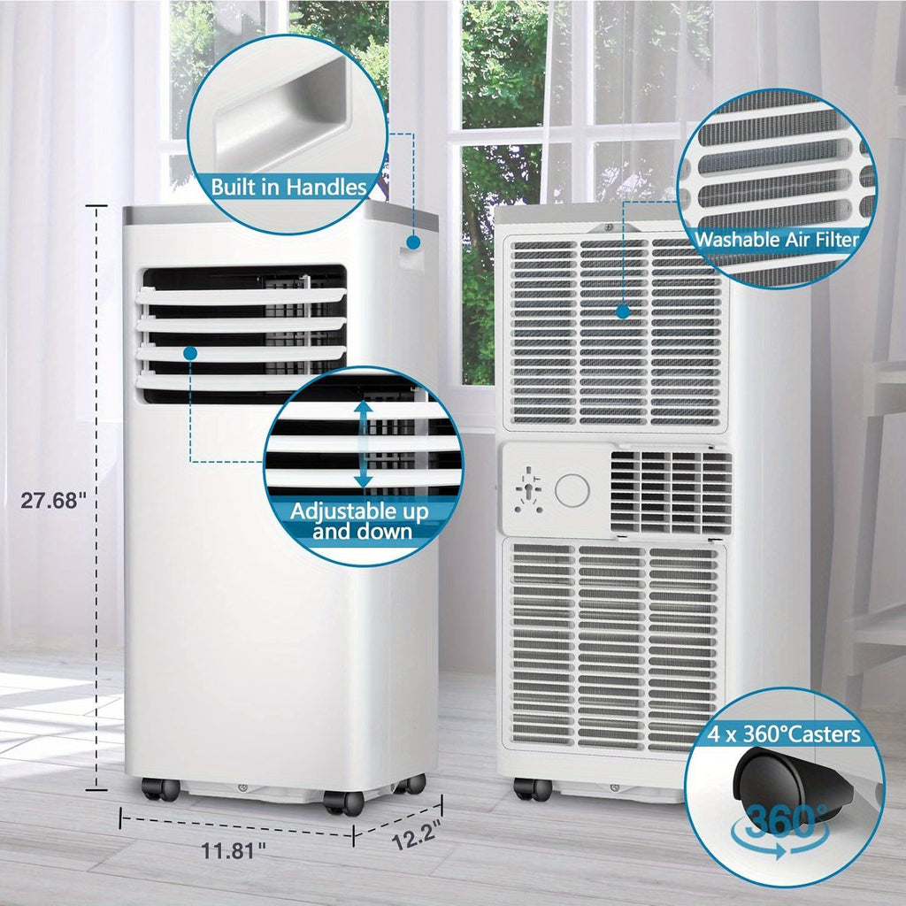 10, 000 BTU Portable Air Conditioner for Room Up to 450 Sq.Ft, with Dehumidifier & Fan, Standing Air Conditioner for Room, Portable AC unit with Remote Control & Window Kit, LED Display