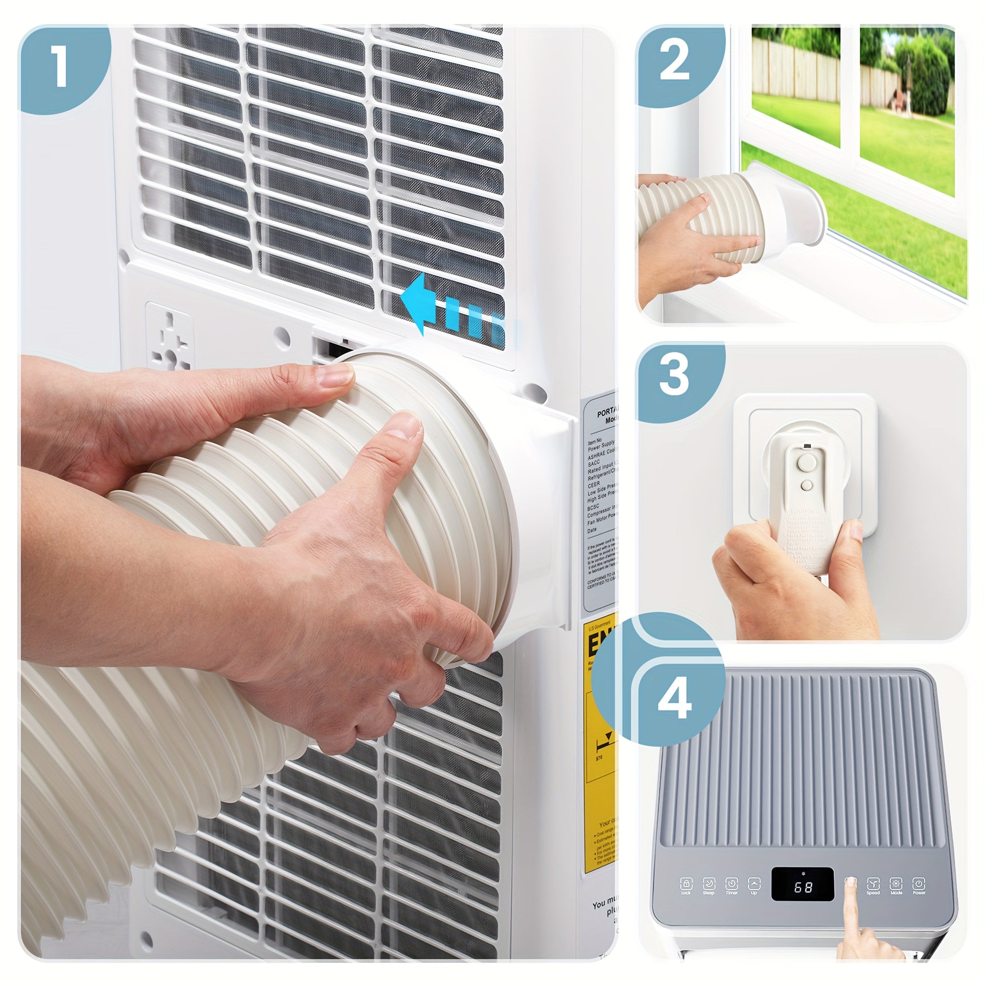 10, 000 BTU Portable Air Conditioner for Room Up to 450 Sq.Ft, with Dehumidifier & Fan, Standing Air Conditioner for Room, Portable AC unit with Remote Control & Window Kit, LED Display