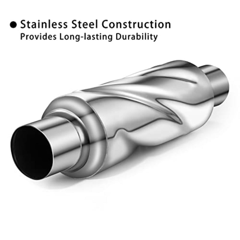 Glasspack 2. 5 Inch Muffler Exhaust Pipe Universal Performance Resonator Dual Loud Exhaust Tip 2. 5 Inch Inlet for Trucks Car