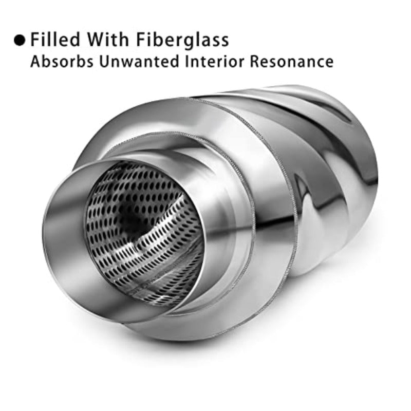 Glasspack 2. 5 Inch Muffler Exhaust Pipe Universal Performance Resonator Dual Loud Exhaust Tip 2. 5 Inch Inlet for Trucks Car