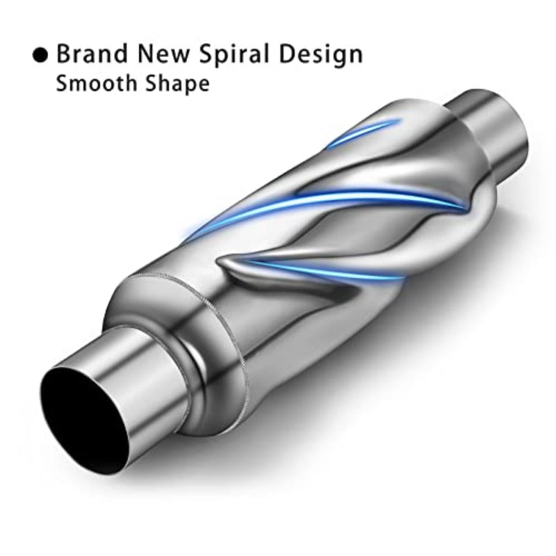 Glasspack 2. 5 Inch Muffler Exhaust Pipe Universal Performance Resonator Dual Loud Exhaust Tip 2. 5 Inch Inlet for Trucks Car