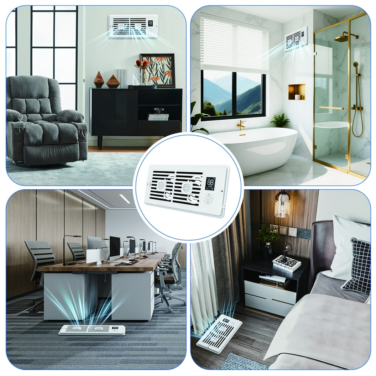 2026 Update New Register Booster Fan 10-Speed Control, Quiet Thermostat with Remote Control, Air Vent Fan Booster for Room 4\