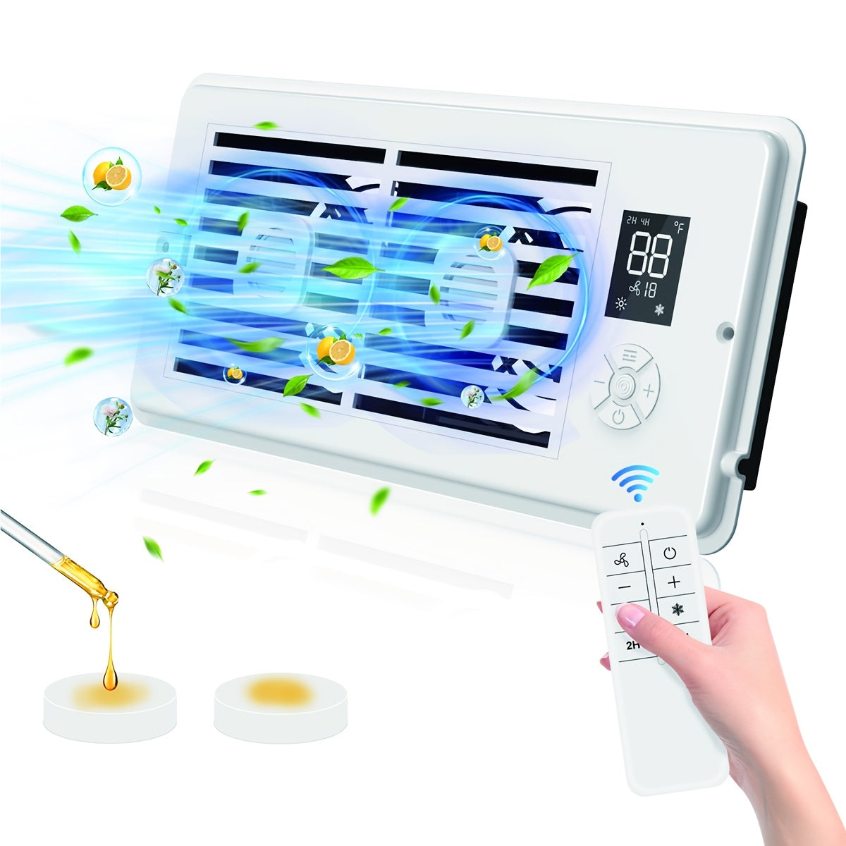 2026 Update New Register Booster Fan 10-Speed Control, Quiet Thermostat with Remote Control, Air Vent Fan Booster for Room 4\