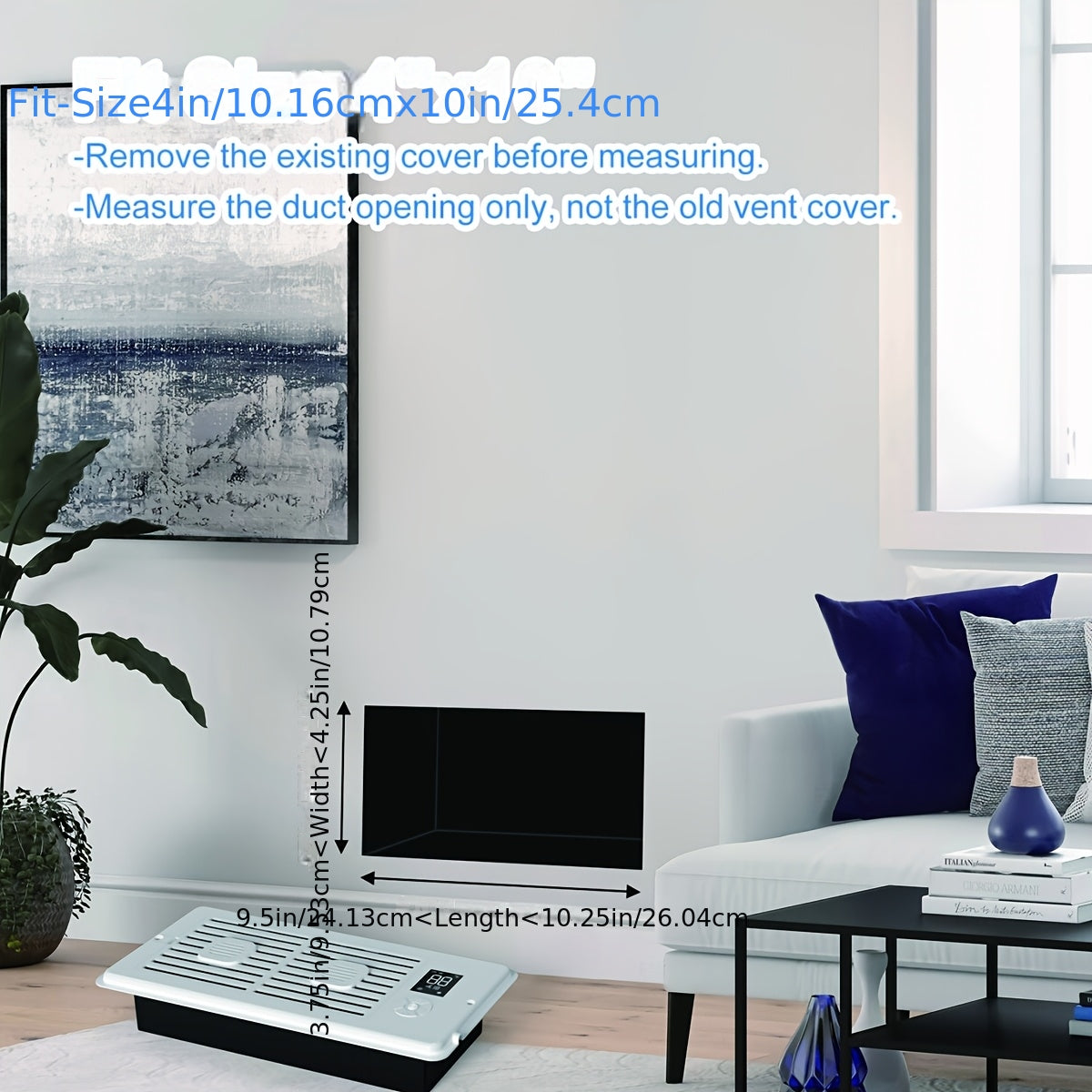 2026 Update New Register Booster Fan 10-Speed Control, Quiet Thermostat with Remote Control, Air Vent Fan Booster for Room 4\