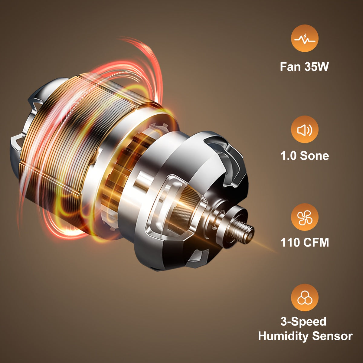 GROWNEER 35W Exhaust Fan with Humidity Sensor-30%\u002F60%\u002F80% Adjustable, 110 CFM 1.0 Sone Bathroom Fan with Light, 600lm 2700K\u002F4000K\u002F5000K Adjustable, 7.68 X 9.25 Inch