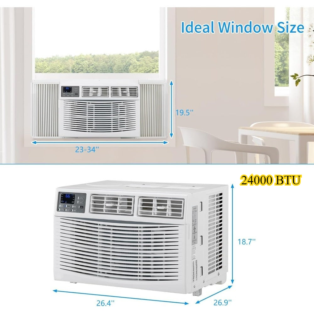 Wifi Window Air Conditioner, 5000\u002F6000\u002F8000\u002F10000\u002F12000\u002F18000\u002F24000BTU, 3-In-1 AC Unit with Fan And Dehumidifier, 115\u002F230V for Large Room, Home, Office