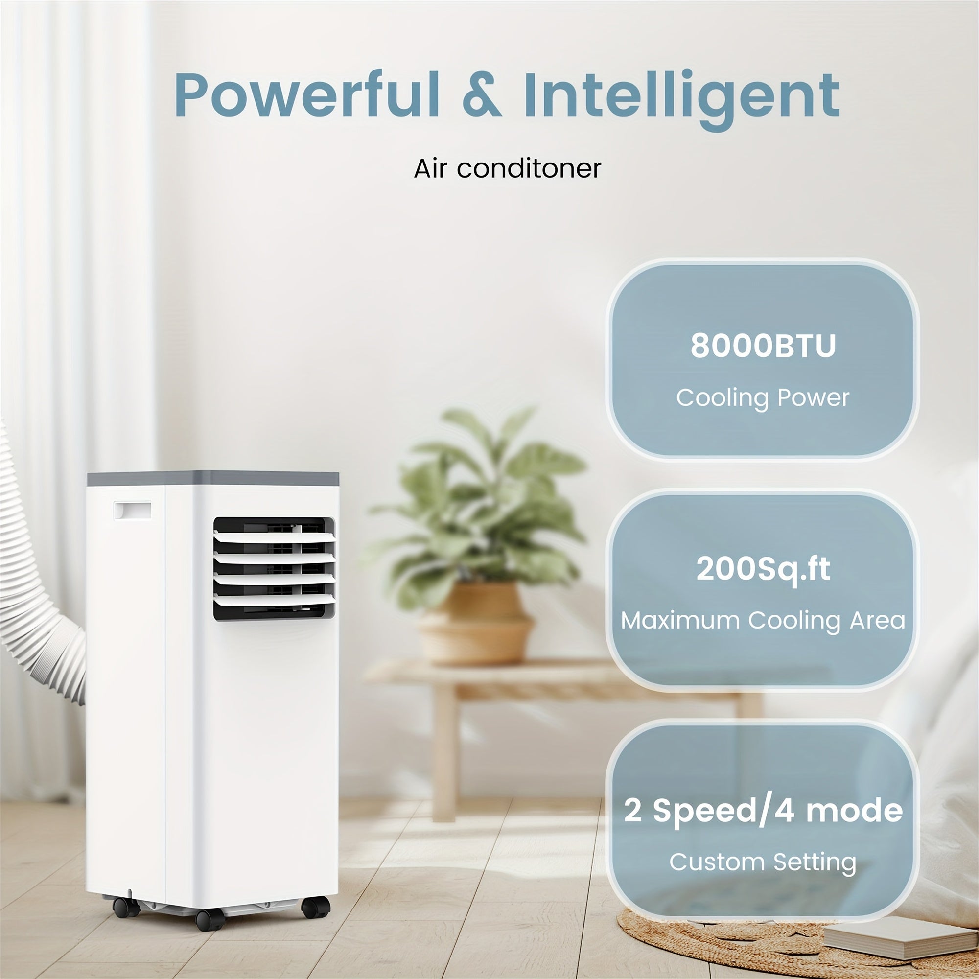 10, 000 BTU Portable Air Conditioner for Room Up to 450 Sq.Ft, with Dehumidifier & Fan, Standing Air Conditioner for Room, Portable AC unit with Remote Control & Window Kit, LED Display