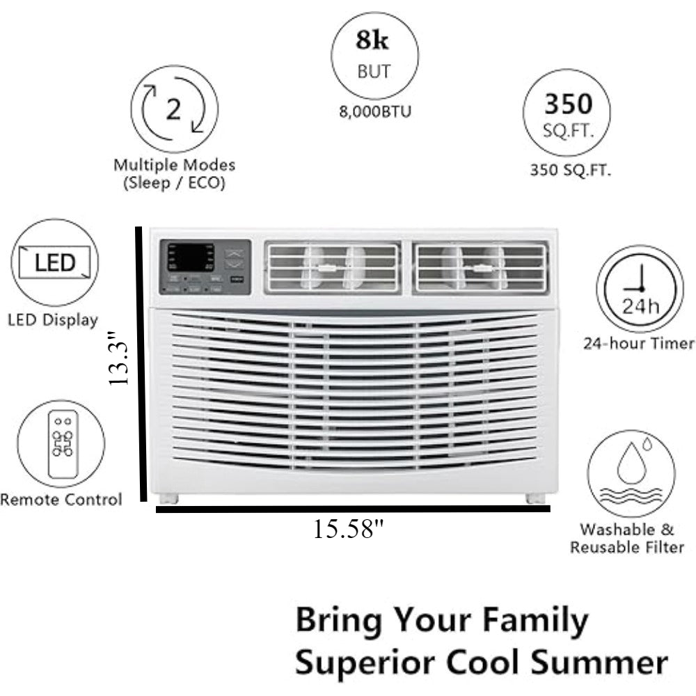 Wifi Window Air Conditioner, 5000\u002F6000\u002F8000\u002F10000\u002F12000\u002F18000\u002F24000BTU, 3-In-1 AC Unit with Fan And Dehumidifier, 115\u002F230V for Large Room, Home, Office