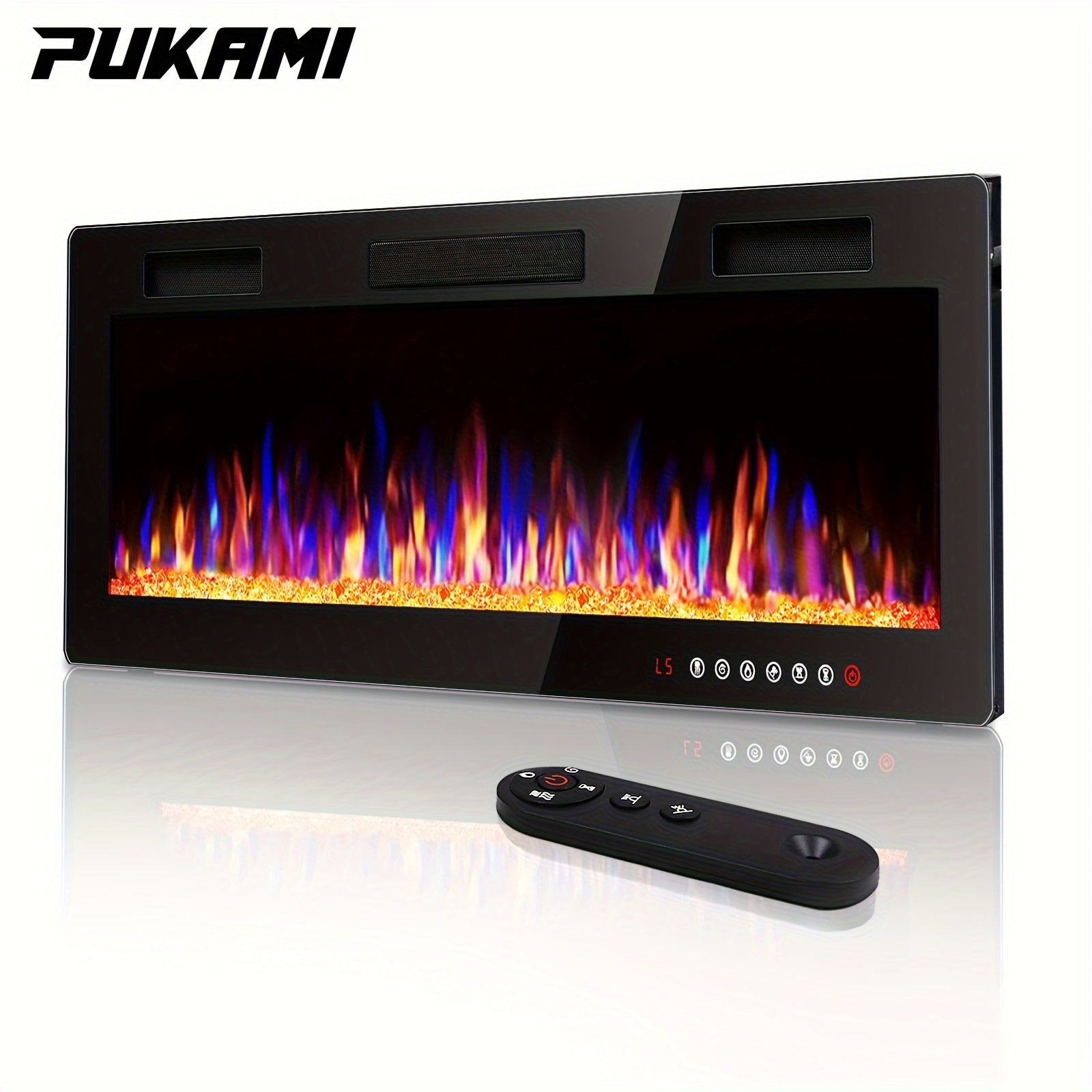 Vitesse Ultra-Thin Electric Fireplace In-Wall Recessed and Wall Mounted Fireplace Heater, Linear Fireplace with Multicolor Flame, Timer, Low Noise, 750\u002F1500W, Touch Screen & Remote Control