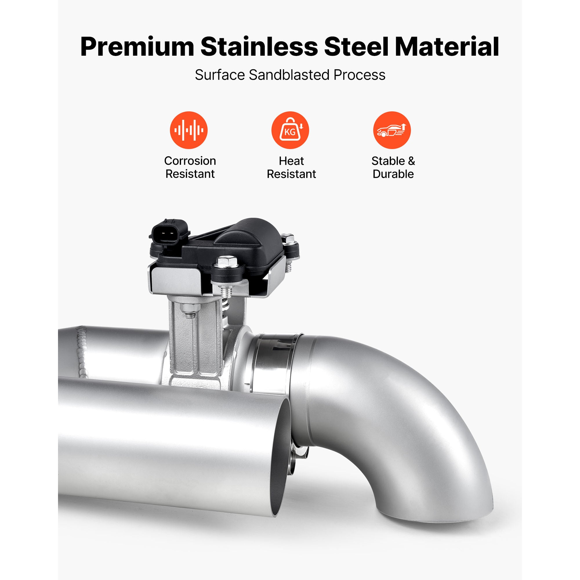 VEVOR Electric Exhaust Cutout, 2.5 Inch Universal Stainless Steel Exhaust Valve Kit with One Controller Remote Kit, Cut Out Valve, Y Pipe, Remote Control & Box, Fits Trucks, Sedans, Sports Cars, SUVs