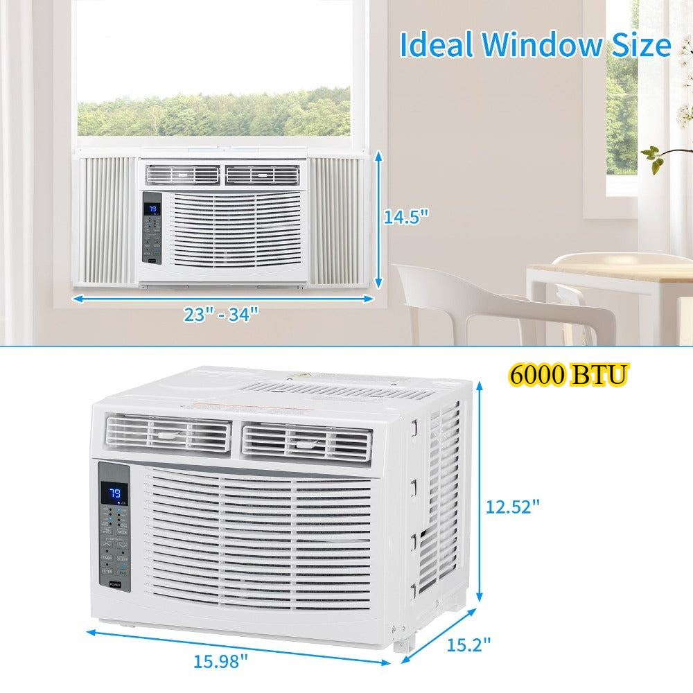 Wifi Window Air Conditioner, 5000\u002F6000\u002F8000\u002F10000\u002F12000\u002F18000\u002F24000BTU, 3-In-1 AC Unit with Fan And Dehumidifier, 115\u002F230V for Large Room, Home, Office