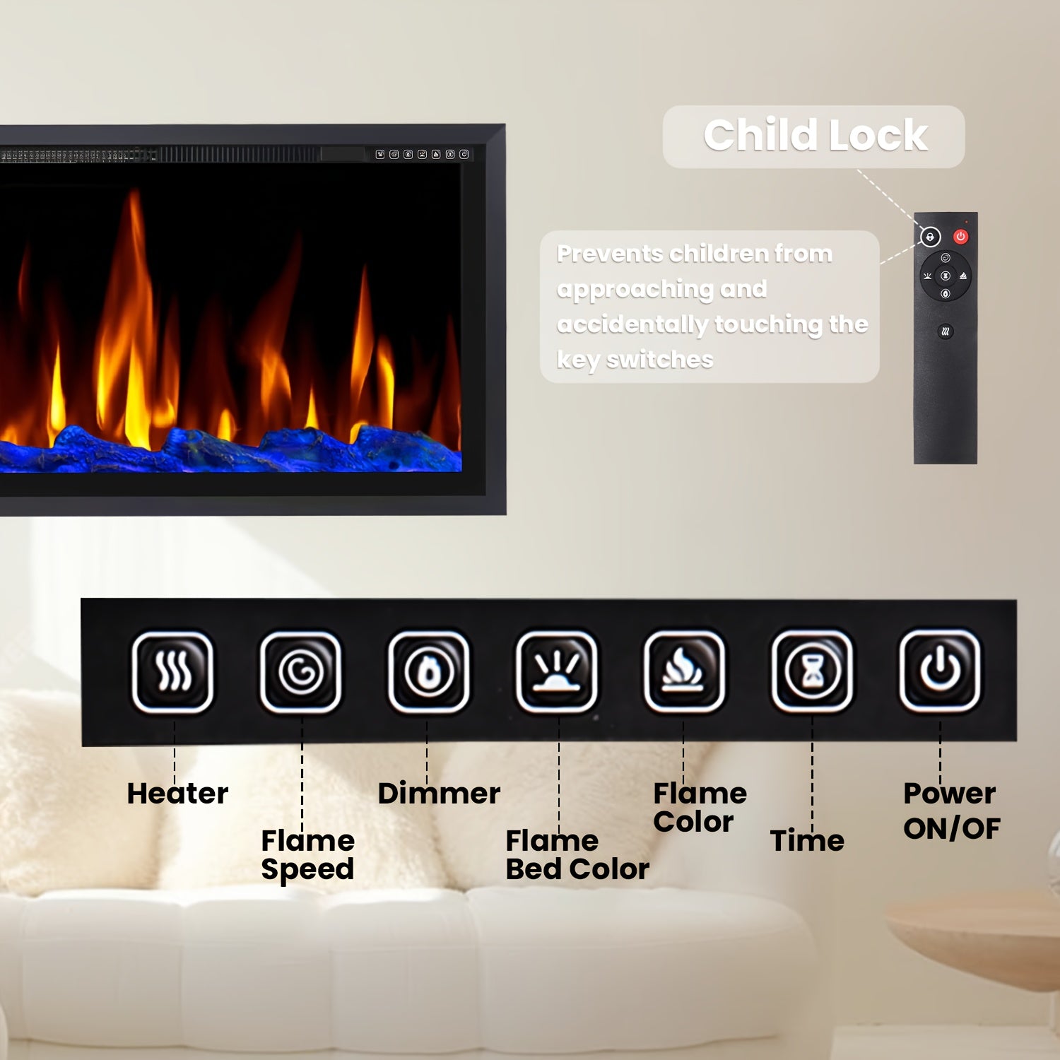 68 inch Electric Fireplace, 4.49\