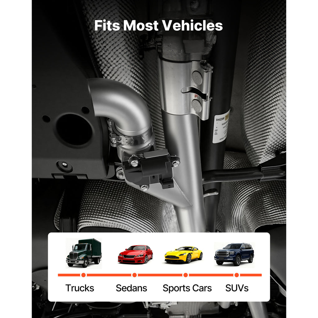 VEVOR Electric Exhaust Cutout, 2.5 Inch Universal Stainless Steel Exhaust Valve Kit with One Controller Remote Kit, Cut Out Valve, Y Pipe, Remote Control & Box, Fits Trucks, Sedans, Sports Cars, SUVs