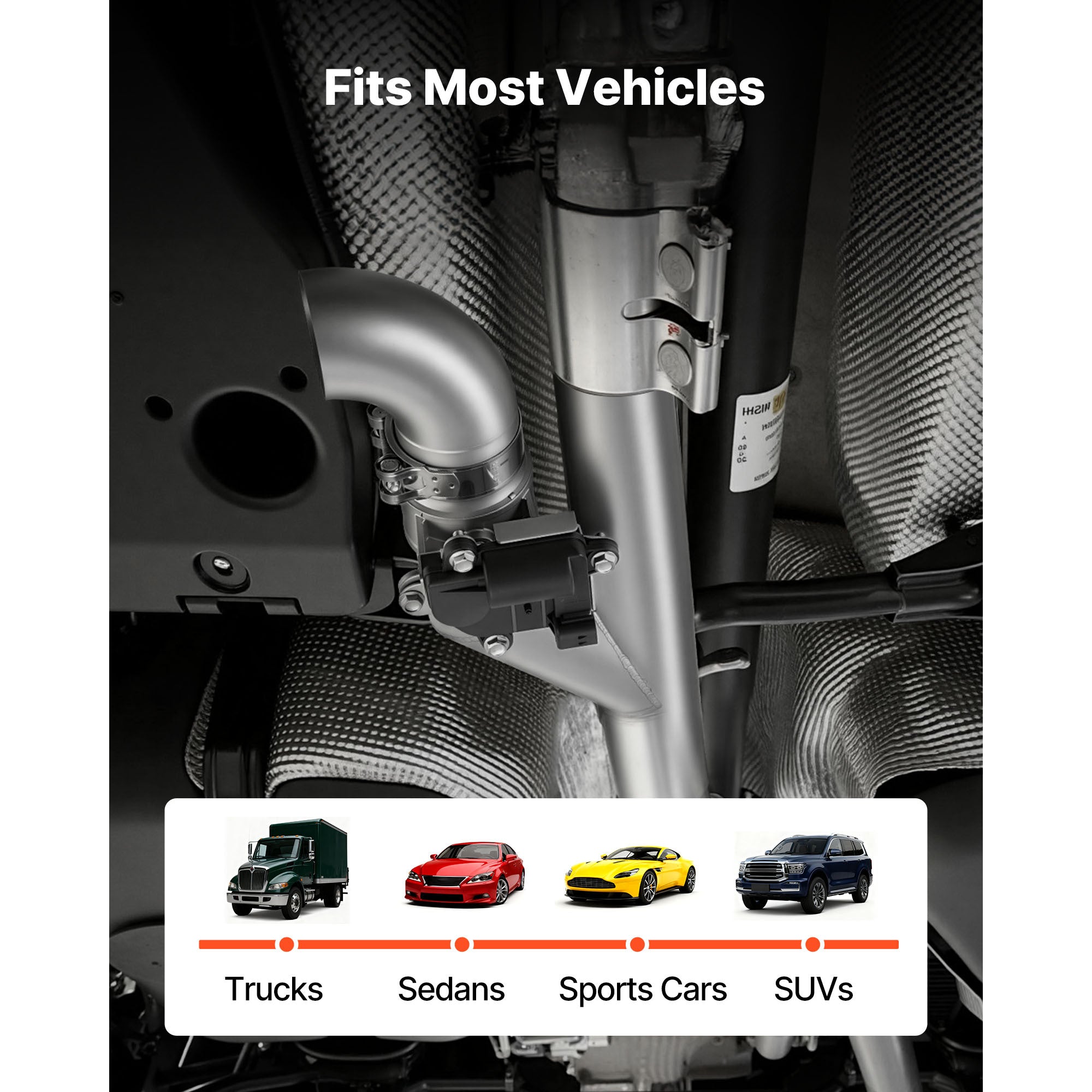 VEVOR Electric Exhaust Cutout, 2.5 Inch Universal Stainless Steel Exhaust Valve Kit with One Controller Remote Kit, Cut Out Valve, Y Pipe, Remote Control & Box, Fits Trucks, Sedans, Sports Cars, SUVs