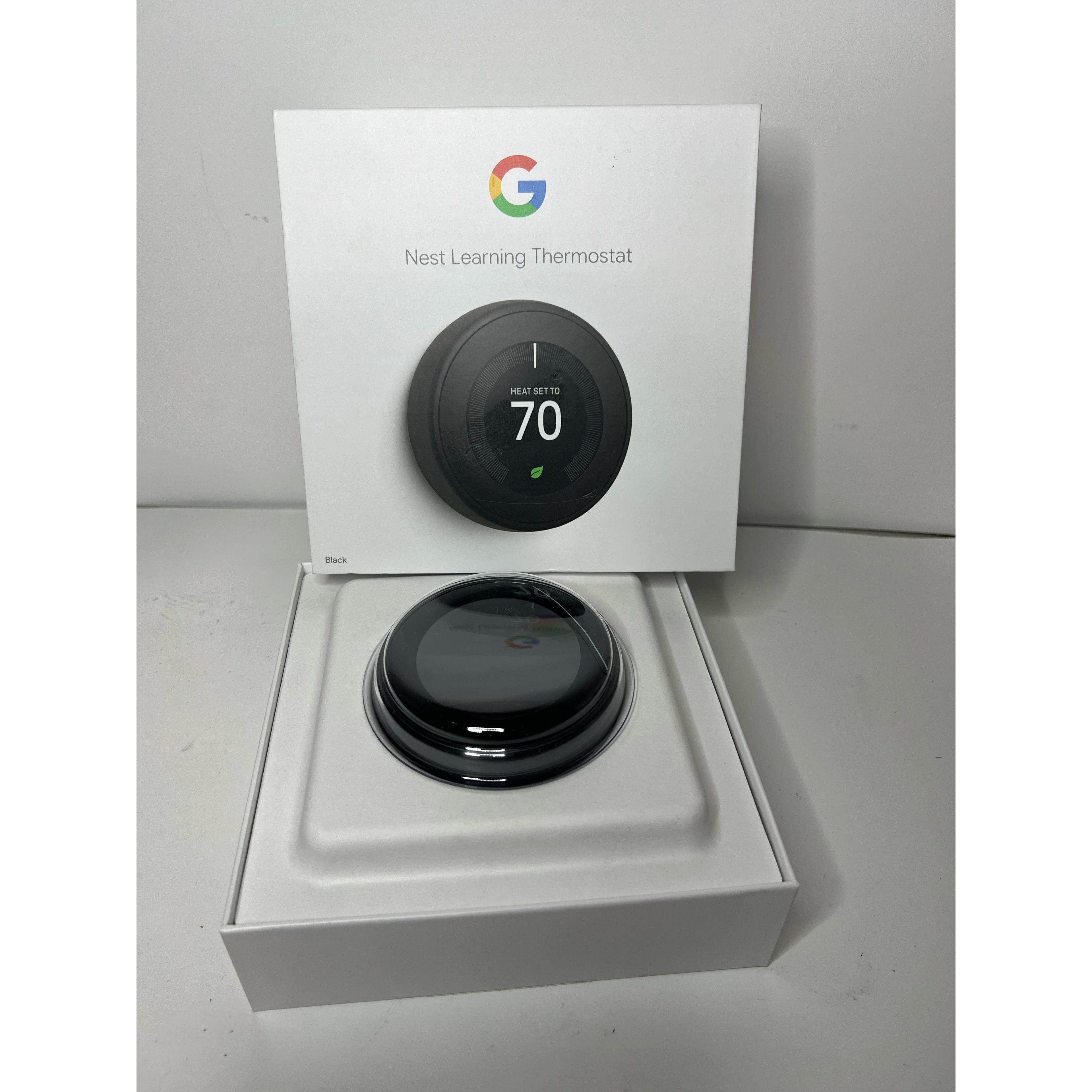 Google Nest Learning Thermostat - 3rd Gen - Programmable Smart Thermostat for Home - Compatible with Alexa (Black) T3016US